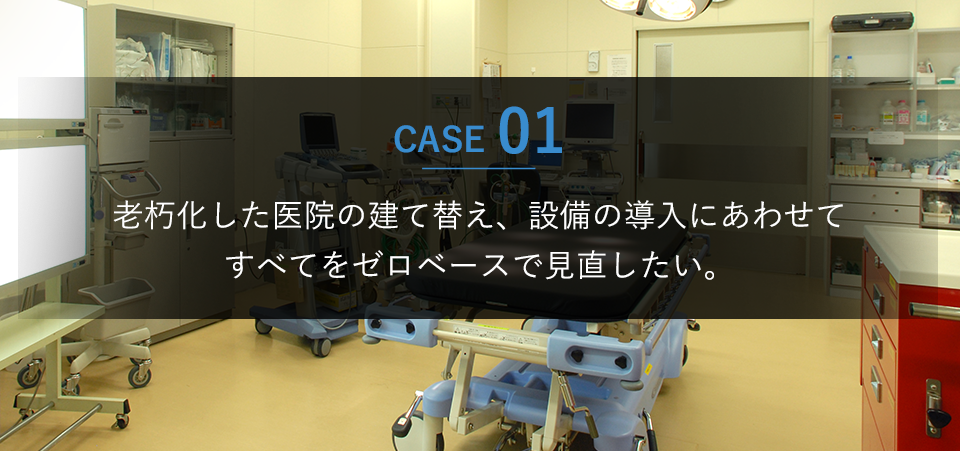 老朽化した医院の建て替え、設備の導入にあわせてすべてをゼロベースで見直したい。