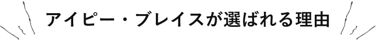アイピー・ブレイスが選ばれる理由
